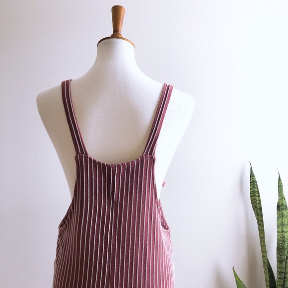 Anna Grace Burgundy Stripes Jumpsuit-COPY - Picture 4 of 8